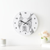 Boston Terrier Hund Große Wanduhr (Zuhause)