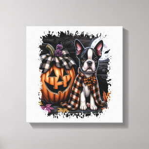 Boston Terrier Hund Halloween Leinwanddruck