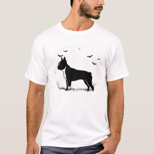Boston Terrier Hund � Halloween Mond Silhouette Ov T-Shirt