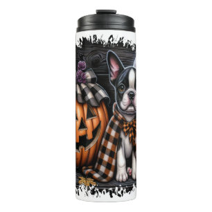 Boston Terrier Hund Halloween Thermosbecher