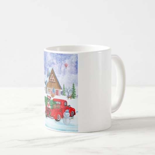 Boston Terrier Hund In Christmas Delivery Truck Kaffeetasse (VorderseiteRechts)