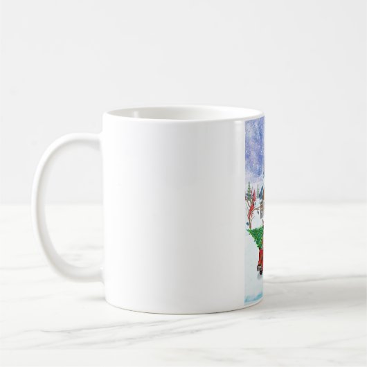 Boston Terrier Hund In Christmas Delivery Truck Kaffeetasse (Links)