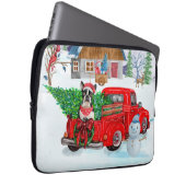 Boston Terrier Hund In Christmas Delivery Truck Laptopschutzhülle (Vorne Rechts)