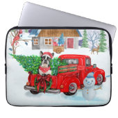 Boston Terrier Hund In Christmas Delivery Truck Laptopschutzhülle (Vorderseite)