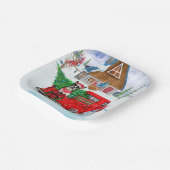 Boston Terrier Hund In Christmas Delivery Truck Pappteller (Gewinkelt)