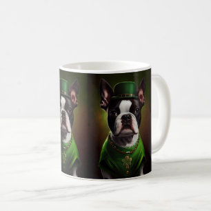 Boston Terrier Hund in St. Patrick's Day Dress Kaffeetasse