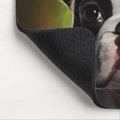 Boston Terrier Hund in St. Patrick's Day Dress Mousepad (Ecke)