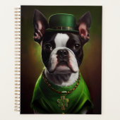 Boston Terrier Hund in St. Patrick's Day Dress Planer (Vorderseite)