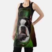 Boston Terrier Hund in St. Patrick's Day Dress Schürze (InSitu)