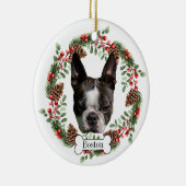 Boston Terrier Hund Keramik Ornament (Rechts)