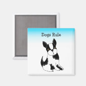 Boston Terrier Hund Magnet (Vorderseite/Rückseite)