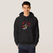 Boston Terrier Hund mit ausgestopften Tieren und H Hoodie (Vorne ganz)