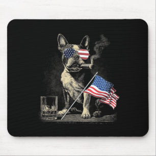 Boston Terrier Hund Papa Patriotisch Amerikanische Mousepad