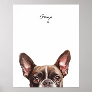 Boston Terrier Hund personalisierter Druck Poster