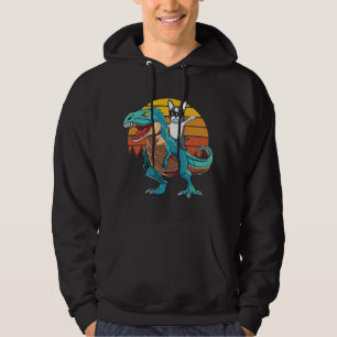 Boston Terrier Hund reitet auf Dinosaurier T Rex J Hoodie