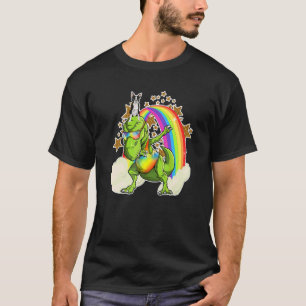 Boston Terrier Hund reitet tanzender Rex & Regenbo T-Shirt