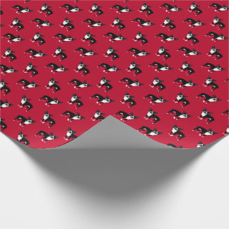 Boston Terrier Hund Roter Weihnachten Geschenkpapier