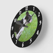 Boston Terrier Hund Runde Wanduhr (Winkel)