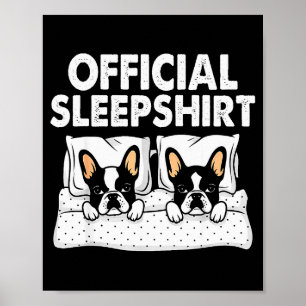 Boston Terrier Hund Schlafanzug Nachtgewand  Poster
