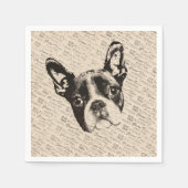 Boston Terrier Hund Serviette (Vorderseite)