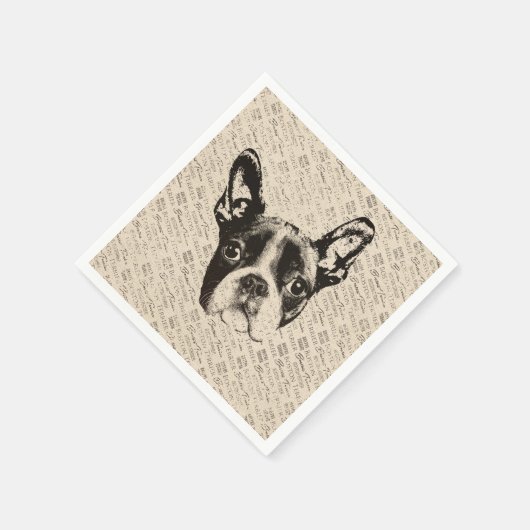 Boston Terrier Hund Serviette (Ecke)