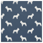 Boston Terrier Hund Silhouette Marine blau Stoff (Muster)