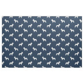 Boston Terrier Hund Silhouette Marine blau Stoff (Fat Quarter (45,7 x 55,9 cm))