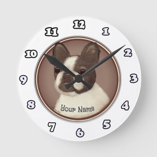Boston Terrier Hund Uhr (Vorderseite)