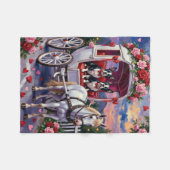 Boston Terrier Hund Valentinstag Fleecedecke (Vorderseite (Horizontal))
