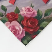 Boston Terrier Hund Valentinstag Fleecedecke (Ecke)