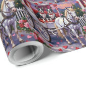 Boston Terrier Hund Valentinstag Geschenkpapier (Rolleneckpunkt)