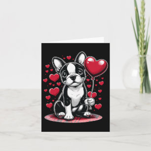 Boston Terrier Hund Valentinstag Hundebesitzer Val Karte