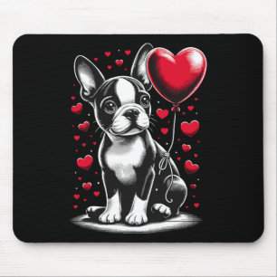 Boston Terrier Hund Valentinstag Hundebesitzer Val Mousepad