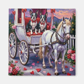 Boston Terrier Hund Valentinstag Magnet (Vorne)