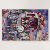 Boston Terrier Hund Valentinstag Puzzle (Horizontal)