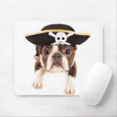 Boston Terrier Hund verkleidet als Piraten Mousepad (Mit Mouse)