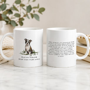 Boston Terrier Hund Wasserfarbe Rasse Zitat Kaffeetasse