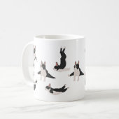 Boston Terrier Hund Yoga Kaffeetasse (Vorderseite Links)