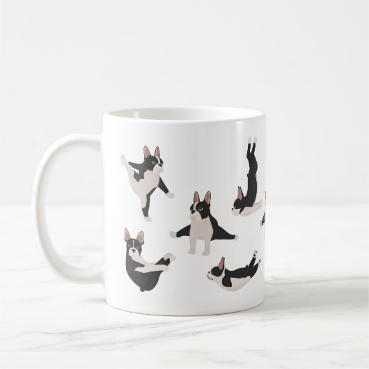 Boston Terrier Hund Yoga Kaffeetasse (Links)