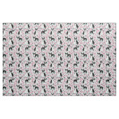 Boston Terrier Hunde Kirschen Blüten hellblau Stoff (Fat Quarter (45,7 x 55,9 cm))