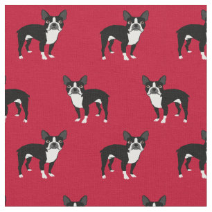 Boston Terrier Hunde Rot Stoff