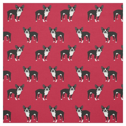 Boston Terrier Hunde Rot Stoff (Muster)