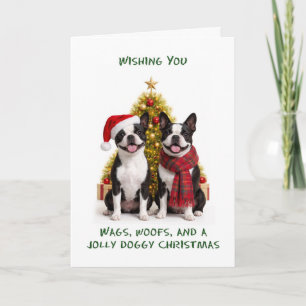 Boston Terrier Hunde Weihnachten