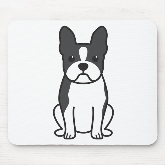 Boston-Terrier-HundeCartoon Mousepad (Vorne)