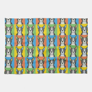 Boston-Terrier-HundeCartoon Pop-Kunst Geschirrtuch