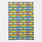 Boston-Terrier-HundeCartoon Pop-Kunst Geschirrtuch (Vertikal)