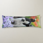 Boston-Terrier-Hundeniedlicher Welpe, cuddly Seitenschläferkissen (Rückseite)