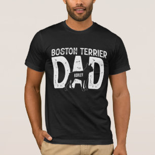 Boston Terrier Hundepapa Welpenpapa T-Shirt