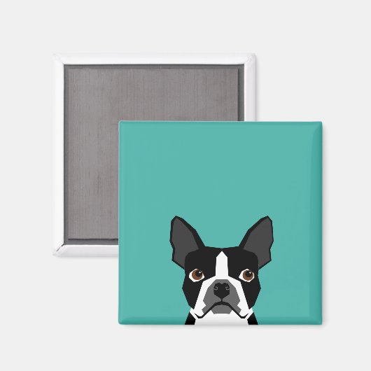 Boston Terrier Hundeschmagnet Magnet (Vorderseite/Rückseite)