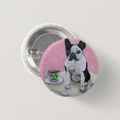 Boston-Terrier-Hundetee-Zeit-Party-Knopf Button (Vorne & Hinten)